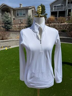 Nike Women's White Quarter-Zip Pullover